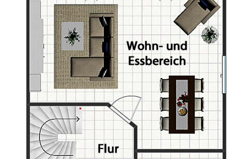 Grundriss Erdgeschoss (nicht maßstabsgetreu)