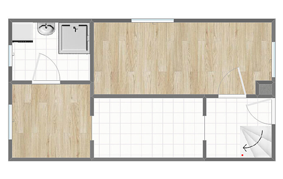 Grundriss 2. Haus Erdgeschoss (nicht maßstabsgetreu)